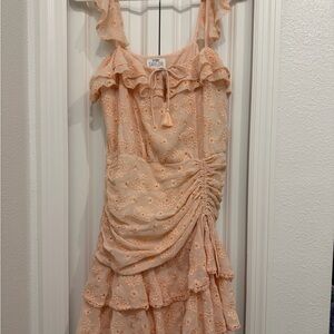 SAYLOR Blush Peach Floral Mini Dress